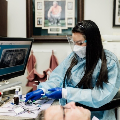 Dental patient providing emergency dentistry