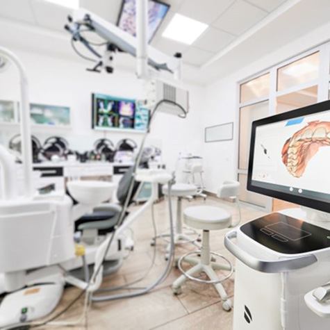 Dental scan displayed on computer monitor